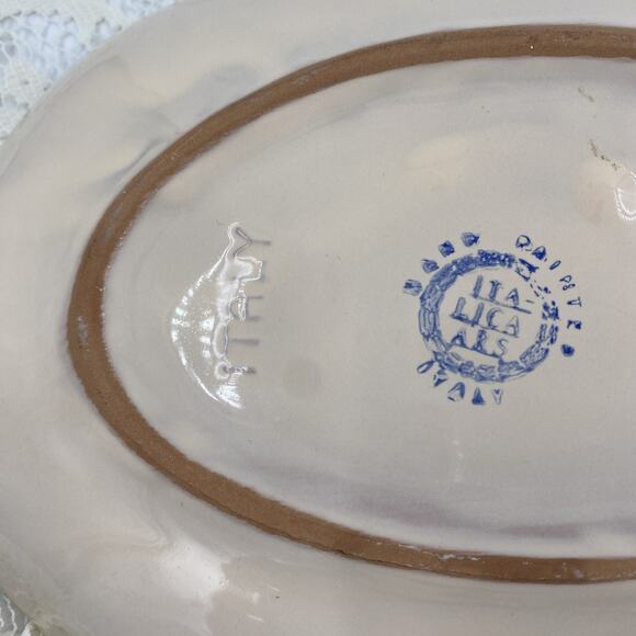 Italica ARS Hand Painted Fish Shaped ~ 12” Platter Plate Made In Italy - Picture 8 of 8